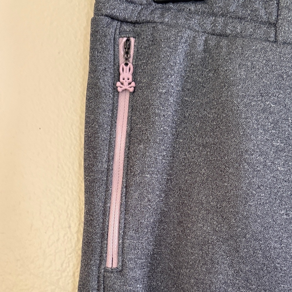 PsychoBunny Grey Jogger Pants with Pink Accents - Picture 3 of 5